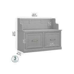 Kathy Ireland® Home By Bush Furniture Woodland 32" Entryway Bench With Doors, Cape Cod Gray (WDL005CG) -Kathy Ireland sp117517668 s7