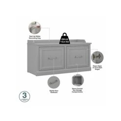 Kathy Ireland® Home By Bush Furniture Woodland 21" Shoe Storage Bench And Coat Rack With 4 Shelves, Cape Cod Gray (WDL003CG) 11 Kathy Ireland® Home By Bush Furniture Woodland 21" Shoe Storage Bench And Coat Rack With 4 Shelves, Cape Cod Gray (WDL003CG) -Kathy Ireland sp117517675 s7