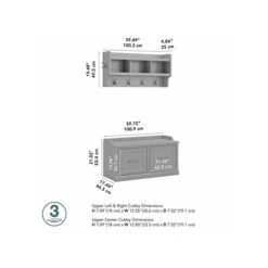 Kathy Ireland® Home By Bush Furniture Woodland 21" Shoe Storage Bench And Coat Rack With 4 Shelves, Cape Cod Gray (WDL003CG) 12 Kathy Ireland® Home By Bush Furniture Woodland 21" Shoe Storage Bench And Coat Rack With 4 Shelves, Cape Cod Gray (WDL003CG) -Kathy Ireland sp117517676 s7