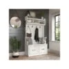 Kathy Ireland® Home By Bush Furniture Woodland 71" Hall Tree And Shoe Storage Bench With 4 Shelves, White Ash (WDL001WAS) -Kathy Ireland sp117517708 s7