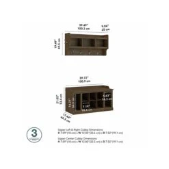 Kathy Ireland® Home By Bush Furniture Woodland 21" Shoe Storage Bench And Coat Rack With 12 Shelves, Ash Brown (WDL004ABR) 12 Kathy Ireland® Home By Bush Furniture Woodland 21" Shoe Storage Bench And Coat Rack With 12 Shelves, Ash Brown (WDL004ABR) -Kathy Ireland sp117517719 s7