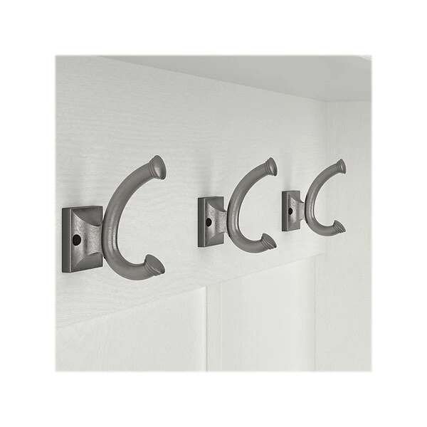 Kathy Ireland® Home By Bush Furniture Woodland 69" Hall Tree And Small Shoe Bench With Drawer And 2 Shelves, White Ash 5 Kathy Ireland® Home By Bush Furniture Woodland 69" Hall Tree And Small Shoe Bench With Drawer And 2 Shelves, White Ash - Image 3