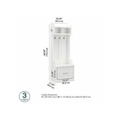 Kathy Ireland® Home By Bush Furniture Woodland 69" Hall Tree And Small Shoe Bench With Drawer And 2 Shelves, White Ash 12 Kathy Ireland® Home By Bush Furniture Woodland 69" Hall Tree And Small Shoe Bench With Drawer And 2 Shelves, White Ash -Kathy Ireland sp117517954 s7