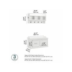 Kathy Ireland® Home By Bush Furniture Woodland 21" Shoe Storage Bench And Coat Rack With 4 Shelves, White Ash (WDL003WAS) 12 Kathy Ireland® Home By Bush Furniture Woodland 21" Shoe Storage Bench And Coat Rack With 4 Shelves, White Ash (WDL003WAS) -Kathy Ireland sp117593076 s7