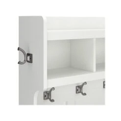 Kathy Ireland® Home By Bush Furniture Woodland 71" Hall Tree And Shoe Bench With 12 Shelves, White Ash (WDL002WAS) 14 Kathy Ireland® Home By Bush Furniture Woodland 71" Hall Tree And Shoe Bench With 12 Shelves, White Ash (WDL002WAS) -Kathy Ireland sp117593539 s7