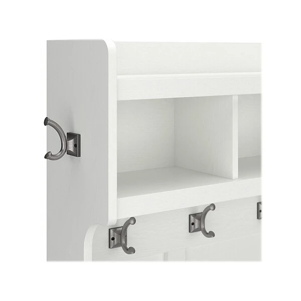 Kathy Ireland® Home By Bush Furniture Woodland 71" Hall Tree And Shoe Bench With 12 Shelves, White Ash (WDL002WAS) 8 Kathy Ireland® Home By Bush Furniture Woodland 71" Hall Tree And Shoe Bench With 12 Shelves, White Ash (WDL002WAS) - Image 6