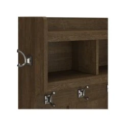 Kathy Ireland® Home By Bush Furniture Woodland 71" Hall Tree And Shoe Bench With 12 Shelves, Ash Brown (WDL002ABR) 14 Kathy Ireland® Home By Bush Furniture Woodland 71" Hall Tree And Shoe Bench With 12 Shelves, Ash Brown (WDL002ABR) -Kathy Ireland sp117593547 s7