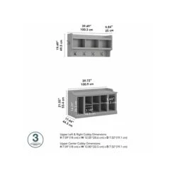 Kathy Ireland® Home By Bush Furniture Woodland 21" Shoe Storage Bench And Coat Rack, 12 Shelves, Cape Cod Gray (WDL004CG) 12 Kathy Ireland® Home By Bush Furniture Woodland 21" Shoe Storage Bench And Coat Rack, 12 Shelves, Cape Cod Gray (WDL004CG) -Kathy Ireland sp117593554 s7