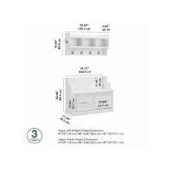 Kathy Ireland® Home By Bush Furniture Woodland 32" Shoe Storage Bench And Coat Rack With 4 Shelves, White Ash (WDL009WAS) 12 Kathy Ireland® Home By Bush Furniture Woodland 32" Shoe Storage Bench And Coat Rack With 4 Shelves, White Ash (WDL009WAS) -Kathy Ireland sp117593587 s7