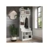 Kathy Ireland® Home By Bush Furniture Woodland 69" Shoe Storage Bench And Coat Rack With 4 Shelves, White Ash (WDL008WAS) -Kathy Ireland sp117593611 s7