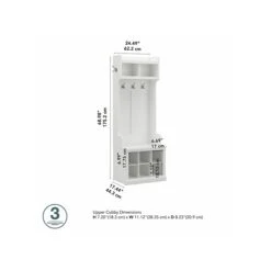 Kathy Ireland® Home By Bush Furniture Woodland 69" Shoe Storage Bench And Coat Rack With 4 Shelves, White Ash (WDL008WAS) -Kathy Ireland sp117593614 s7