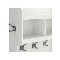 Kathy Ireland® Home By Bush Furniture Woodland 69" Shoe Storage Bench And Coat Rack With 4 Shelves, White Ash (WDL008WAS) -Kathy Ireland sp117593616 s7