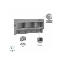 Kathy Ireland® Home By Bush Furniture Woodland 32" Shoe Storage Bench And Coat Rack With 2 Shelves, Cape Cod Gray (WDL009CG) 10 Kathy Ireland® Home By Bush Furniture Woodland 32" Shoe Storage Bench And Coat Rack With 2 Shelves, Cape Cod Gray (WDL009CG) -Kathy Ireland sp117594029 s7