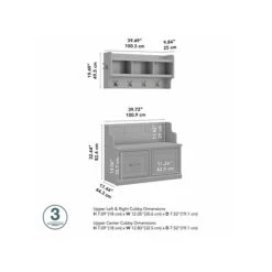 Kathy Ireland® Home By Bush Furniture Woodland 32" Shoe Storage Bench And Coat Rack With 2 Shelves, Cape Cod Gray (WDL009CG) 12 Kathy Ireland® Home By Bush Furniture Woodland 32" Shoe Storage Bench And Coat Rack With 2 Shelves, Cape Cod Gray (WDL009CG) -Kathy Ireland sp117594031 s7