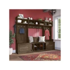 Kathy Ireland® Home By Bush Furniture Woodland Shoe Storage Bench With Shelves, 40", Ash Brown (WDS240ABR-03) 15 Kathy Ireland® Home By Bush Furniture Woodland Shoe Storage Bench With Shelves, 40", Ash Brown (WDS240ABR-03) -Kathy Ireland sp123542772 s7