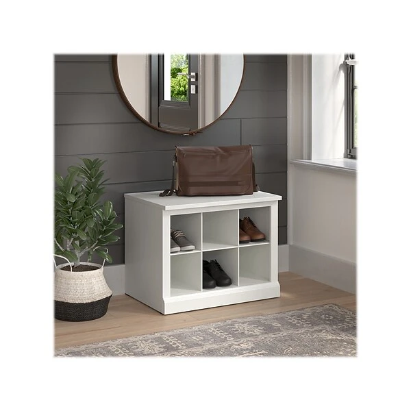 Kathy Ireland® Home By Bush Furniture Woodland Small Shoe Bench With Shelves, 24", White Ash (WDS224WAS-03) 3 Kathy Ireland® Home By Bush Furniture Woodland Small Shoe Bench With Shelves, 24", White Ash (WDS224WAS-03)
