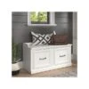 Kathy Ireland® Home By Bush Furniture Woodland Shoe Storage Bench With Doors, 40", White Ash (WDS140WAS-03)