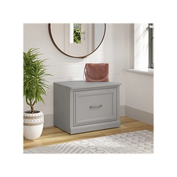 Kathy Ireland® Home By Bush Furniture Woodland Small Shoe Bench With Drawer, 24", Cape Cod Gray (WDS124CG-03) 3 Kathy Ireland® Home By Bush Furniture Woodland Small Shoe Bench With Drawer, 24", Cape Cod Gray (WDS124CG-03)