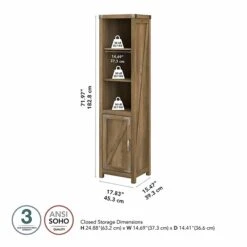 Kathy Ireland® Home By Bush Furniture Cottage Grove 5-Shelf 72"H Bookcase, Reclaimed Pine (CGB118RCP-03) -Kathy Ireland sp147387307 s7