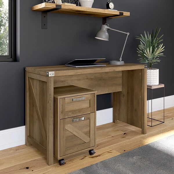 Kathy Ireland® Home By Bush Furniture 2-Drawer Vertical File Cabinet, Mobile, Letter/Legal, Reclaimed Pine, 17" 9 Kathy Ireland® Home By Bush Furniture 2-Drawer Vertical File Cabinet, Mobile, Letter/Legal, Reclaimed Pine, 17" - Image 7