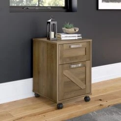 Kathy Ireland® Home By Bush Furniture 2-Drawer Vertical File Cabinet, Mobile, Letter/Legal, Reclaimed Pine, 17"