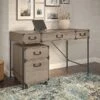 Kathy Ireland® Home By Bush Furniture Ironworks 48" Writing Desk With Mobile File Cabinet, Restored Gray (IW001RTG) -Kathy Ireland sp176328528 s7