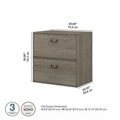 Kathy Ireland® Home By Bush Furniture Ironworks 2-Drawer Lateral File Cabinet, Letter/Legal, Restored Gray, 30" (KI50304-03) 11 Kathy Ireland® Home By Bush Furniture Ironworks 2-Drawer Lateral File Cabinet, Letter/Legal, Restored Gray, 30" (KI50304-03) -Kathy Ireland sp176328628 s7