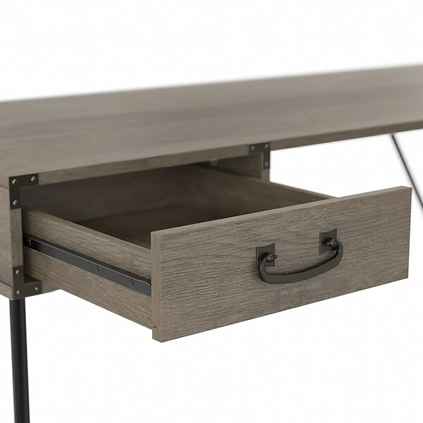 Kathy Ireland® Home By Bush Furniture Ironworks 60" L-Shaped Writing Desk, Restored Gray (KI50312-03) 9 Kathy Ireland® Home By Bush Furniture Ironworks 60" L-Shaped Writing Desk, Restored Gray (KI50312-03) - Image 7