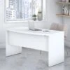 Office By Kathy Ireland® Echo 60W Bow Front Desk, Pure White/Pure White (KI60105-03)