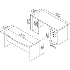 Office By Kathy Ireland® Echo Bow Front Desk And Credenza With Mobile File Cabinet, Pure White/Pure White (ECH010PW) -Kathy Ireland sp21337878 s7