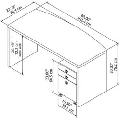 Office By Kathy Ireland® Echo Bow Front Desk With Mobile File Cabinet, Pure White/Pure White (ECH001PW) -Kathy Ireland sp21338978 s7