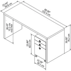 Office By Kathy Ireland® Echo Credenza Desk With Mobile File Cabinet, Pure White/Pure White (ECH003PW) -Kathy Ireland sp21339514 s7