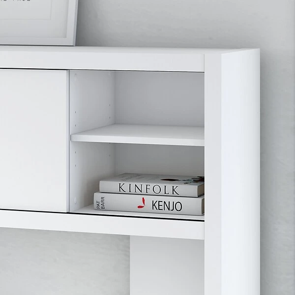 Office By Kathy Ireland® Echo L Shaped Desk With Hutch, Pure White (ECH031PW) 7 Office By Kathy Ireland® Echo L Shaped Desk With Hutch, Pure White (ECH031PW) - Image 5