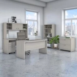 Office By Kathy Ireland® Echo 59.25 "W Desktop Hutch, Gray Sand (KI60203-03) 11 Office By Kathy Ireland® Echo 59.25 "W Desktop Hutch, Gray Sand (KI60203-03) -Kathy Ireland sp46032250 s7