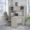 Office By Kathy Ireland® Echo L Shaped Desk With Hutch, Gray Sand (ECH031GS) -Kathy Ireland sp46032254 s7