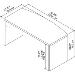 Office By Kathy Ireland® Echo 60W Bow Front Desk, Gray Sand (KI60205-03) -Kathy Ireland sp46033579 s7