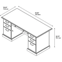 Kathy Ireland® Home By Bush Furniture Bennington Executive Desk, Harvest Cherry (WC65566-03K) 13 Kathy Ireland® Home By Bush Furniture Bennington Executive Desk, Harvest Cherry (WC65566-03K) -Kathy Ireland sp46633164 s7