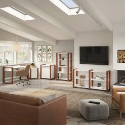 Kathy Ireland® Home By Bush Furniture Voss 31.75" Storage Cabinet With 1 Shelf, Cotton White/Serene Cherry (OSS129WC2-03) -Kathy Ireland sp74531446 s7