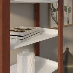 Kathy Ireland® Home By Bush Furniture Voss 5 Shelf Etagere Bookcase, Cotton White/Serene Cherry (OSB130WC2-03) 15 Kathy Ireland® Home By Bush Furniture Voss 5 Shelf Etagere Bookcase, Cotton White/Serene Cherry (OSB130WC2-03) -Kathy Ireland sp74531618 s7