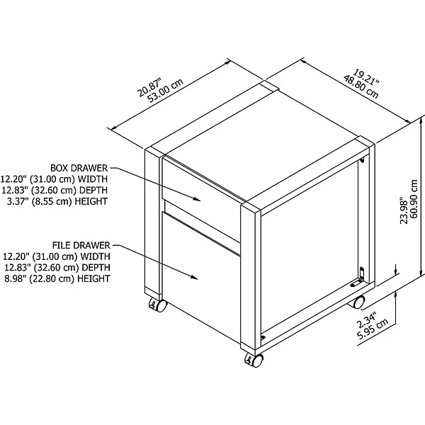 Kathy Ireland® Home By Bush Furniture Voss 1-Drawer Vertical File Cabinet, Letter, Cotton White/Serene Cherry, 20.87"D 6 Kathy Ireland® Home By Bush Furniture Voss 1-Drawer Vertical File Cabinet, Letter, Cotton White/Serene Cherry, 20.87"D - Image 4