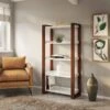 Kathy Ireland® Home By Bush Furniture Voss 5 Shelf Etagere Bookcase, Cotton White/Serene Cherry (OSB130WC2-03)