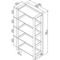 Kathy Ireland® Home By Bush Furniture Voss 5 Shelf Etagere Bookcase, Cotton White/Serene Cherry (OSB130WC2-03) 13 Kathy Ireland® Home By Bush Furniture Voss 5 Shelf Etagere Bookcase, Cotton White/Serene Cherry (OSB130WC2-03) -Kathy Ireland sp74531725 s7