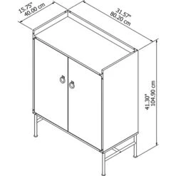 Kathy Ireland® Home By Bush Furniture Ironworks 42"H Storage Cabinet With Doors, Vintage Golden Pine (KI50109-03) -Kathy Ireland sp87347556 s7