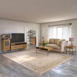 Kathy Ireland® Home By Bush Furniture Ironworks 42"H Storage Cabinet With Doors, Vintage Golden Pine (KI50109-03) -Kathy Ireland sp87347557 s7